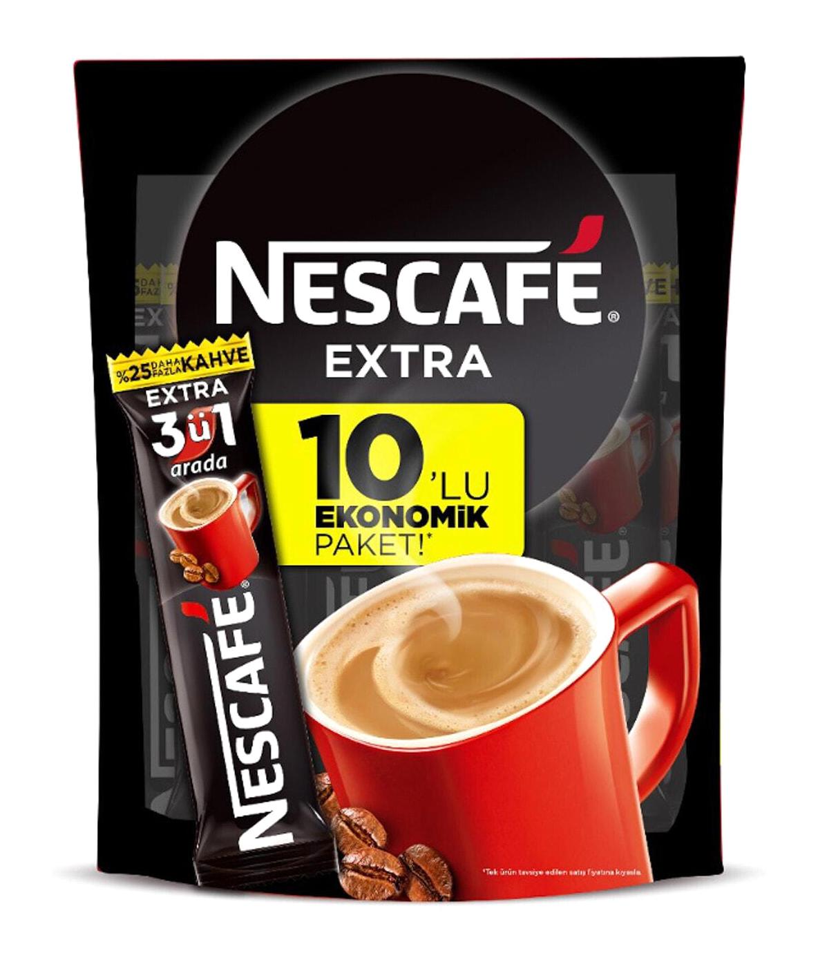 Nescafe Extra 3'ü 1 Arada Paket Granül Kahve 10x17 gr