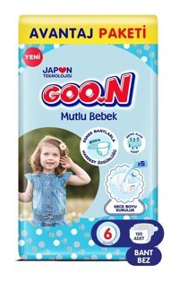 Goo.n Mutlu Bebek 6 Numara Bantlı Bebek Bezi 120 adet