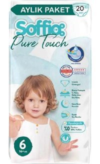Soffio Pure Touch 6 Numara Bantlı Bebek Bezi 20 Adet