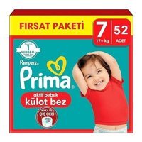 Prima Aktif Bebek 7 Numara Külot Bebek Bezi 52 Adet