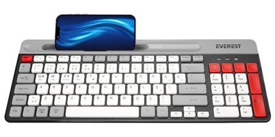 Everest Ruby KB-88 Türkçe Q Switch Kablosuz Siyah-Gri Standart Klavye