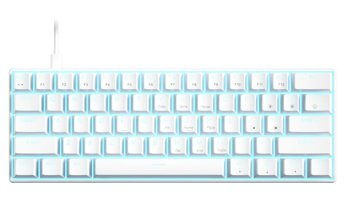 Outemu İngilizce Q RGB 61 Tuşlu Blue Switch Kablolu Beyaz Mekanik Gaming Klavye