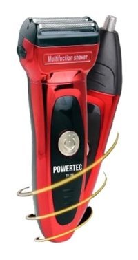 Powertec TR-250 Saç Sakal Burun 3 Başlıklı Çok Amaçlı Sinekkaydı Islak Kuru Tıraş Makinesi