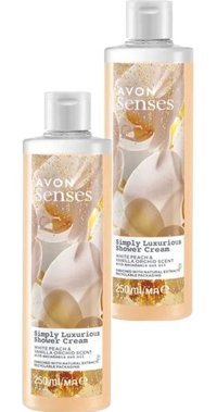 Avon Simply Luxurious Beyaz Şeftali-Vaniyla Orkide Duş Jeli 2x250 ml