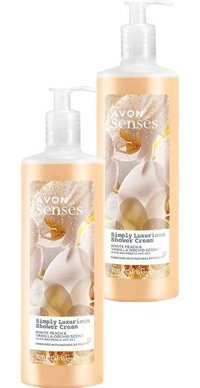 Avon Simply Luxurious Beyaz Şeftali-Vanilya Orkide Duş Jeli 2x720 ml