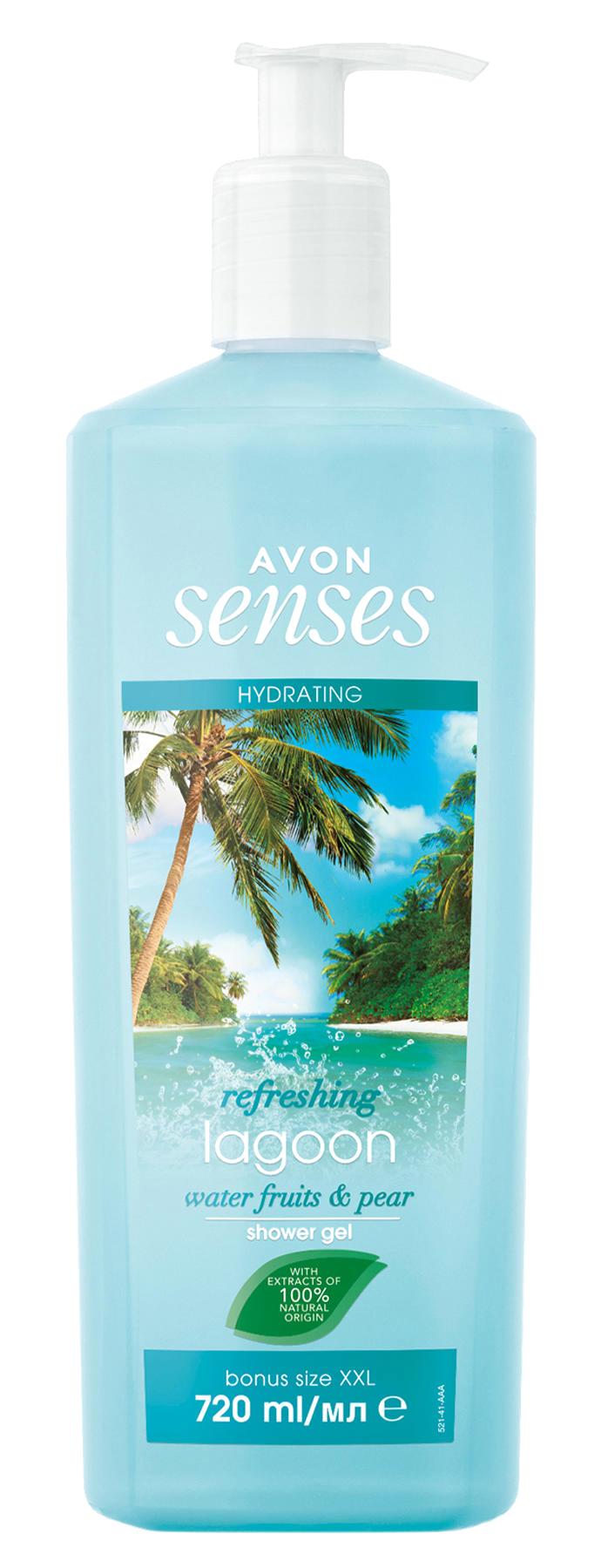 Avon Lagoon Su Meyveleri-Armut Nemlendirici Vegan Duş Jeli 10x720 ml
