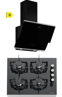 Silverline FS5425B01 - 3490 Oslo Doğalgazlı Cam Klasik Ankastre Ocak 2'li Ankastre Set Siyah