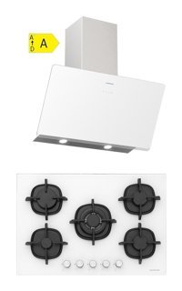 Silverline CS5364W01 - 3457 Soho 60 Doğalgazlı Cam Klasik Ankastre Ocak 2'li Ankastre Set Beyaz