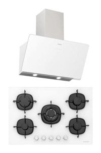 Silverline CS5365W01 - 3457 Soho 60 Doğalgazlı Cam Klasik Ankastre Ocak 2'li Ankastre Set Beyaz
