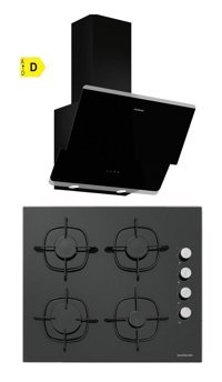 Silverline CS5335B01 - 3490 Oslo Doğalgazlı Cam Klasik Ankastre Ocak 2'li Ankastre Set Siyah
