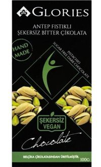 Glories Şekersiz Antep Fıstıklı Bitter Çikolata 100 gr