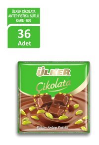 Ülker Kare Antep Fıstıklı Sütlü Çikolata 65 gr 36 Adet