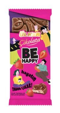 Ülker Be Happy Tablet Çilekli Patlayan Şekerli Sütlü Çikolata 88 gr 2 Adet