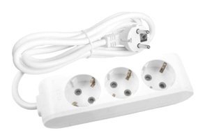 Avarson 3x1.5 TTR 3500 W Topraklı 3'lü 10 m Uzatma Kablosu Beyaz