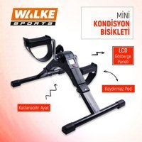 Walke Mini 120 kg Kapasiteli Yatay Kayışlı Kondisyon Bisikleti Siyah