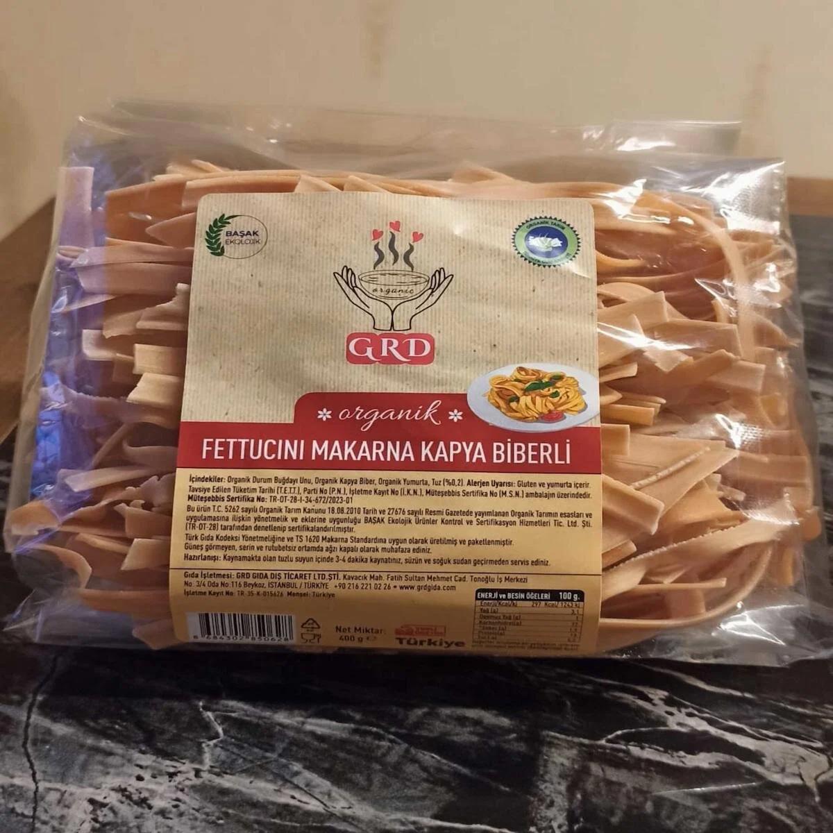 Grd Organik Kapya Biberli Fettuccine Makarna 400 gr