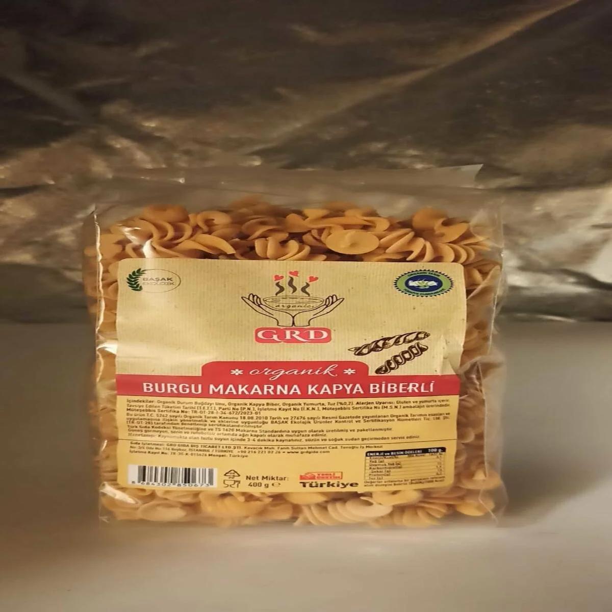 Grd Organik Kapya Biberli Burgu Makarna 400 gr