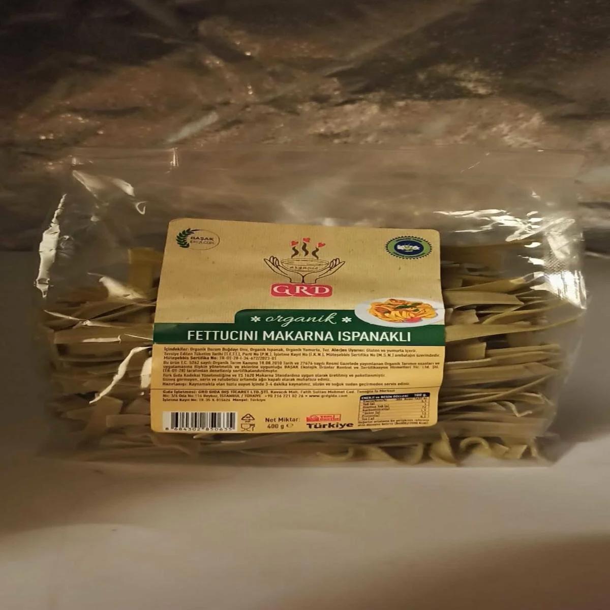 Grd Organik Ispanaklı Fettuccine Makarna 400 gr