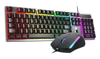 Hp KM300F Işıklı Gri Kablolu Klavye Mouse Seti