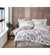 Clasy Miarosa V2 Ranforce 4 Mevsim 200 x 220 cm Çarşaflı Desenli Çift Kişilik Nevresim Takımı Kahve