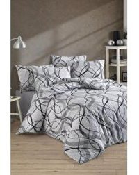Çeyiz Diyarı Yanko Pamuklu 4 Mevsim 200 x 220 cm Çarşaflı Çizgili Çift Kişilik Nevresim Takımı Çok Renkli
