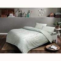 Taç Happy Days Ranforce 4 Mevsim 160 x 220 cm Çarşaflı Desenli Çift Kişilik Nevresim Takımı Yeşil