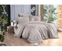 Sarev Peşte V5 Pamuklu 4 Mevsim 200 x 220 cm Çarşaflı Düz Çift Kişilik Nevresim Takımı Vizon
