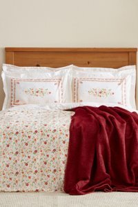 Karaca Home Cecile Pamuklu 4 Mevsim 200 x 220 cm Çarşaflı Desenli Çift Kişilik Nevresim Takımı Kiremit