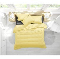 Mulberry Estonia Pamuklu 4 Mevsim 200 x 220 cm Çarşaflı Düz Çift Kişilik Nevresim Takımı Sarı-Siyah