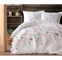 Clasy Palitra V1 Pamuklu 4 Mevsim 200 x 230 cm Çarşaflı Desenli Çift Kişilik Nevresim Takımı Pembe