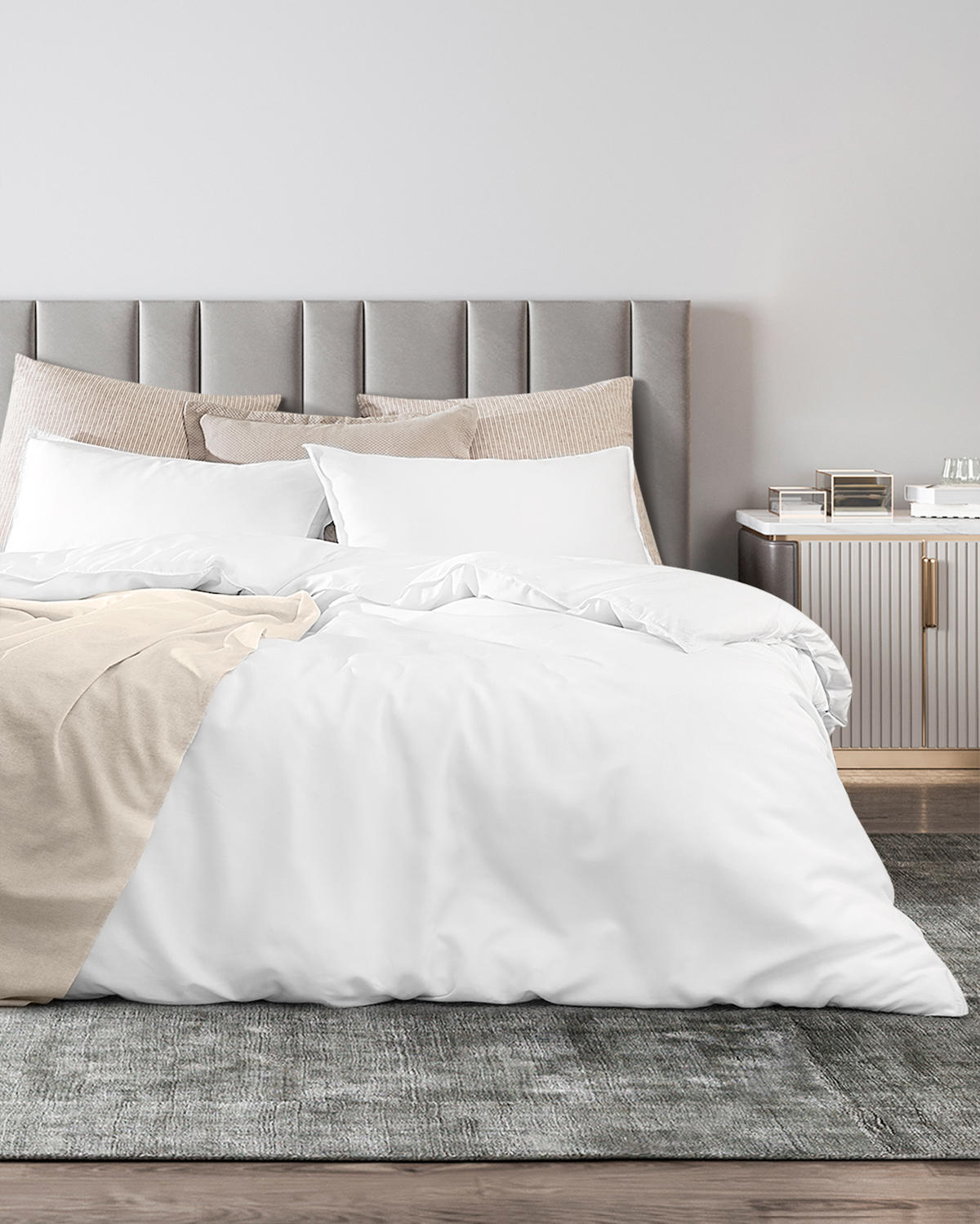 Madame Coco Loire Pamuklu 4 Mevsim 200 x 220 cm Çarşaflı Düz Çift Kişilik Nevresim Takımı Beyaz