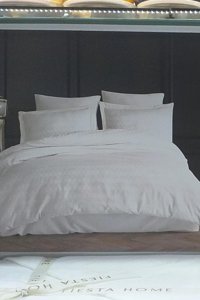 Fiesta Nev Geometric Pamuklu 4 Mevsim 200 x 220 cm Çarşaflı Desenli Çift Kişilik Nevresim Takımı Krem