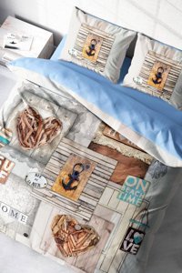 Monohome La Mer 3D Pamuklu 4 Mevsim 200 x 220 cm Çarşaflı Desenli Çift Kişilik Nevresim Takımı Çok Renkli