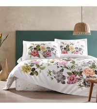 Taç Olsen Saten 4 Mevsim 200 x 220 cm Çarşaflı Desenli Çift Kişilik Nevresim Takımı Yeşil