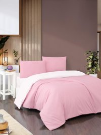 Mulberry Obasse Pamuklu 4 Mevsim 200 x 220 cm Çarşaflı Desenli Çift Kişilik Nevresim Takımı Pembe