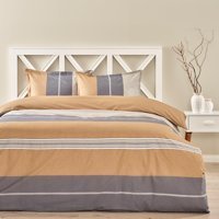 Taç Vera Pamuklu 4 Mevsim 200 x 220 cm Çarşaflı Desenli Çift Kişilik Nevresim Takımı Gri