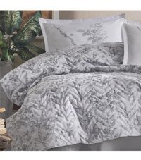 Clasy Messina V1 Pamuklu 4 Mevsim 200 x 220 cm Çarşaflı Desenli Çift Kişilik Nevresim Takımı Gri
