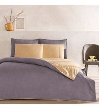 Taç Color Dreams Pamuklu 4 Mevsim 200 x 220 cm Çarşaflı Desenli Çift Kişilik Nevresim Takımı Antrasit