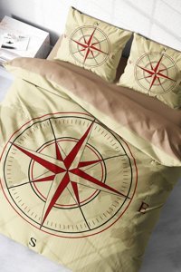 Monohome Compass Klasik Pamuklu 4 Mevsim 200 x 220 cm Çarşaflı Pusula Çift Kişilik Nevresim Takımı Çok Renkli