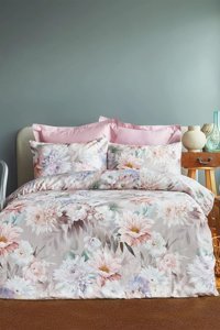 İssimo Home Polıere Dıjıtal Saten 4 Mevsim 200 x 220 cm Çarşaflı Çiçekli Çift Kişilik Nevresim Takımı Çok Renkli