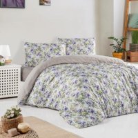 Aryıldız Exclusive Saten 4 Mevsim 200 x 220 cm Çarşaflı Desenli Çift Kişilik Nevresim Takımı Çok Renkli