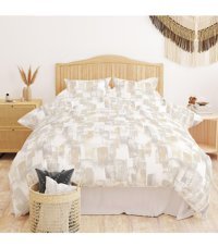 Evidea Soft Breeze Pamuklu 4 Mevsim 200 x 220 cm Çarşaflı Desenli Çift Kişilik Nevresim Takımı Beyaz