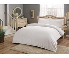Taç Saten 4 Mevsim 200 x 220 cm Çarşaflı Düz Çift Kişilik Nevresim Takımı Beyaz