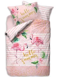 Cotton Box Hello Sumer Ranforce 4 Mevsim 160 x 220 cm Çarşaflı Desenli Çift Kişilik Nevresim Takımı Pembe
