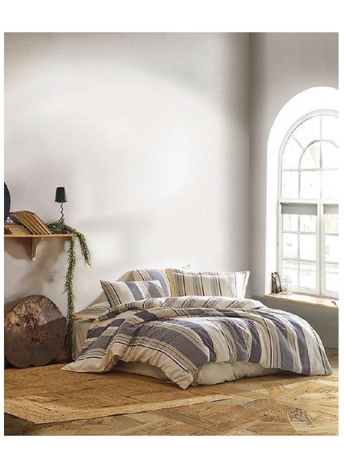 Şaheser Lagos Pamuklu 4 Mevsim 200 x 220 cm Çarşaflı Desenli Çift Kişilik Nevresim Takımı Çok Renkli