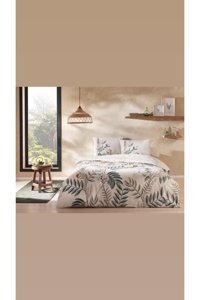 Taç Liana Pamuklu 4 Mevsim 200 x 220 cm Çarşaflı Desenli Çift Kişilik Nevresim Takımı Bej