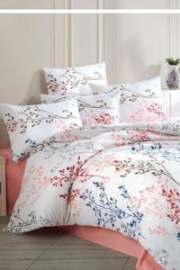 Çeyiz Diyarı Ajda Pamuklu 4 Mevsim 200 x 220 cm Çarşaflı Çiçekli Çift Kişilik Nevresim Takımı Çok Renkli