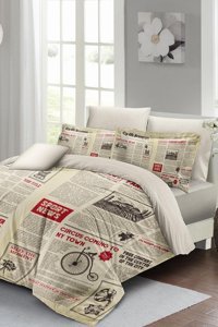 Monohome Advert 3D Saten 4 Mevsim 200 x 220 cm Çarşaflı Desenli Çift Kişilik Nevresim Takımı Çok Renkli