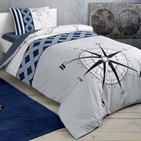 Taç Navi Ranforce 4 Mevsim 160 x 220 cm Çarşaflı Desenli Çift Kişilik Nevresim Takımı Lacivert