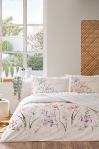 Özdilek Lily Pamuklu 4 Mevsim 200 x 220 cm Çarşaflı Çiçekli Çift Kişilik Nevresim Takımı Çok Renkli